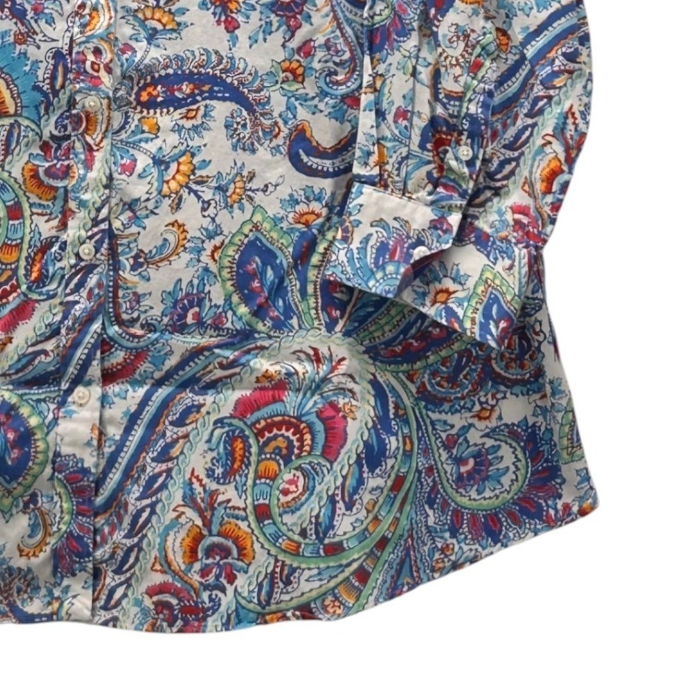 Chaps Paisley Button Up Shirt‎ Blue 1X - Picture 5 of 13